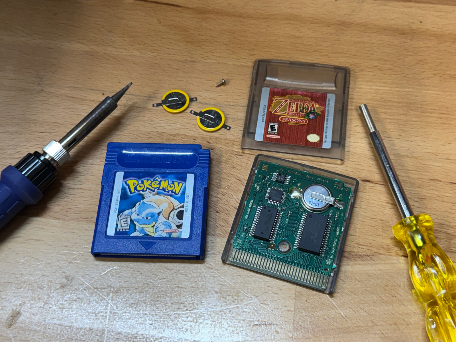 Game Boy cartridge battery replacement service for Pokemon games at 8-Bit Legends Video Games in Jonesboro Arkansas